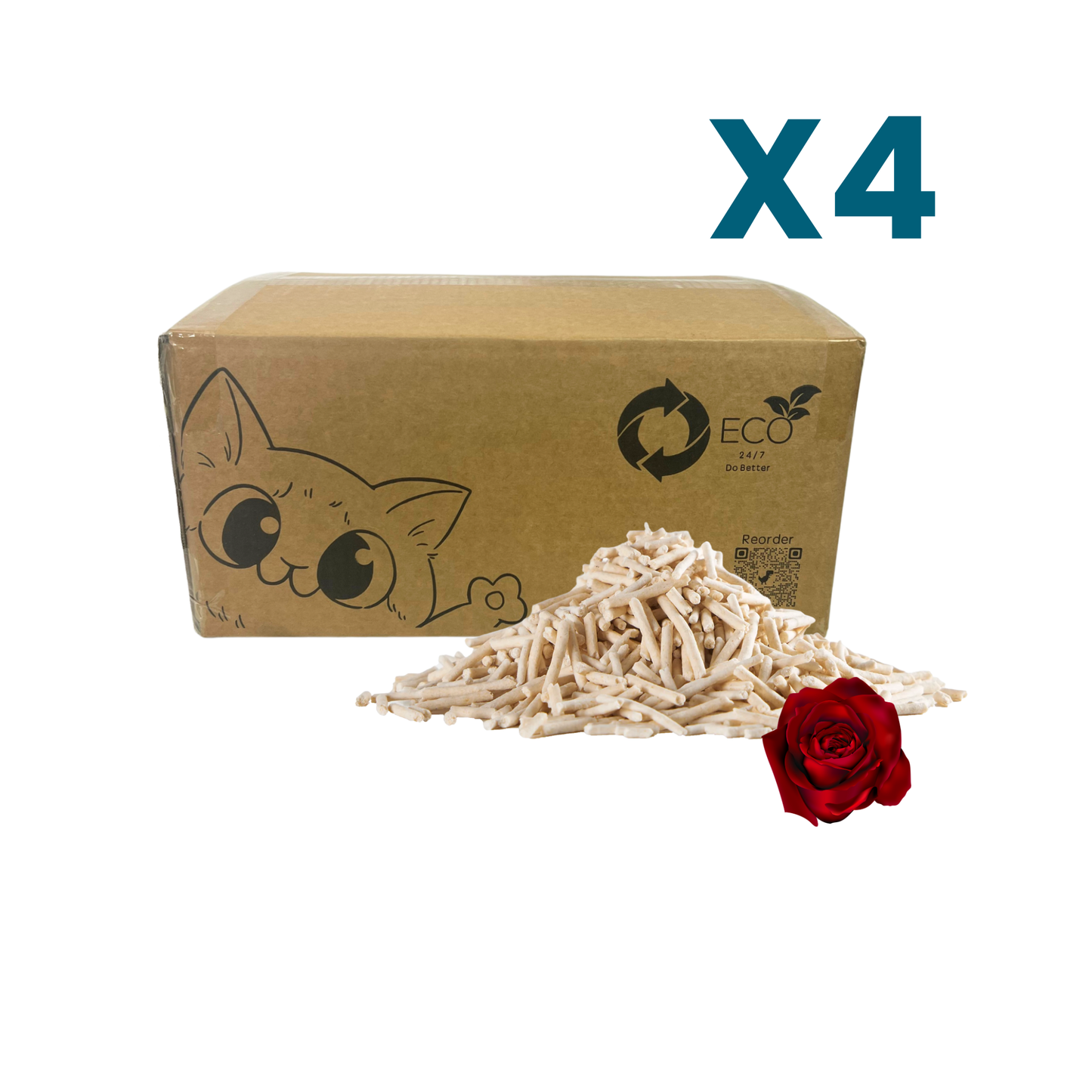 Pea Husk Cat Litter 4 x 12kg Boxes | 10 months 1 Cat