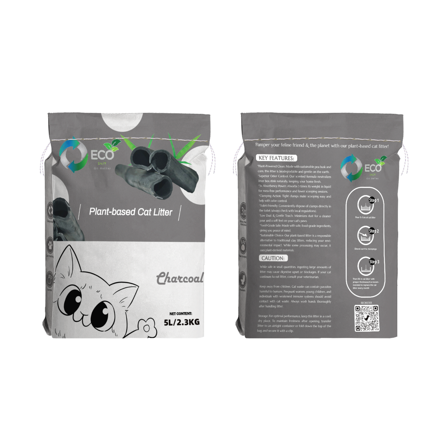 Pea Husk Cat Litter 2.3kg Bag
