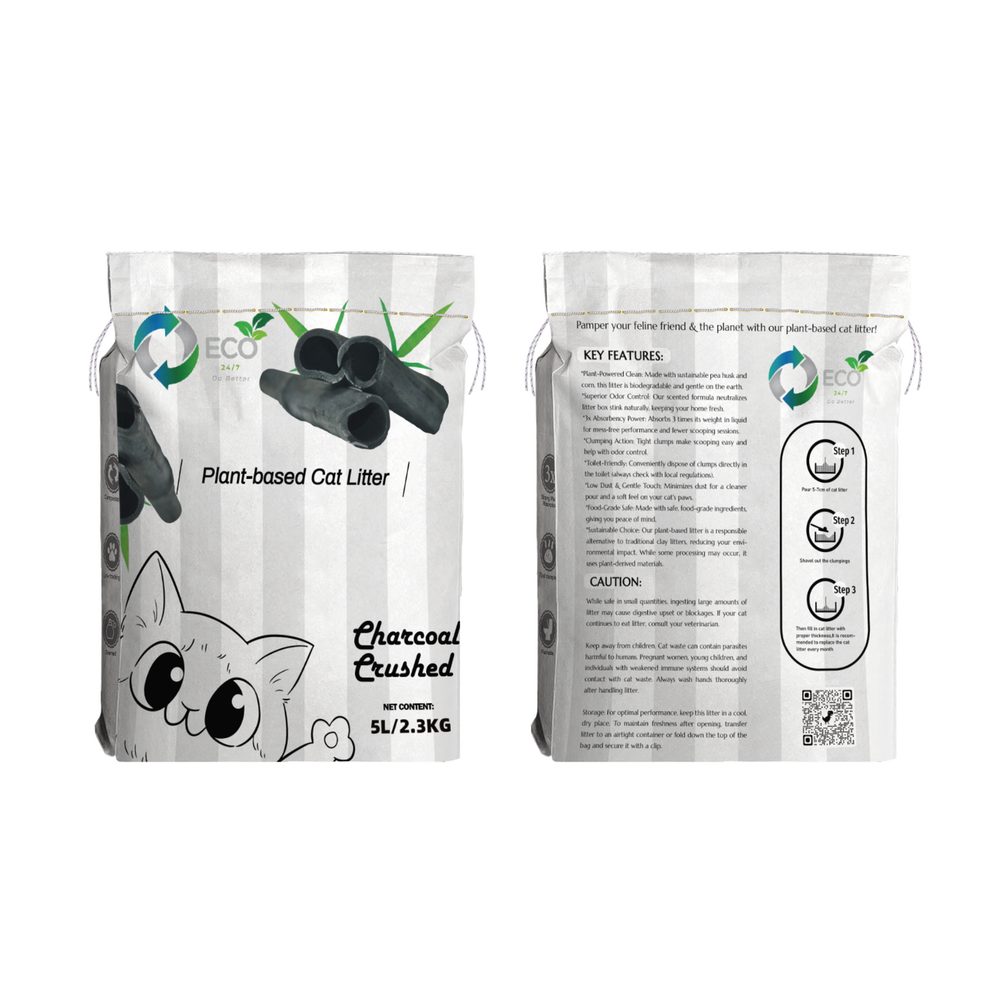Crushed Pea Husk Cat Litter 2.3kg Bag