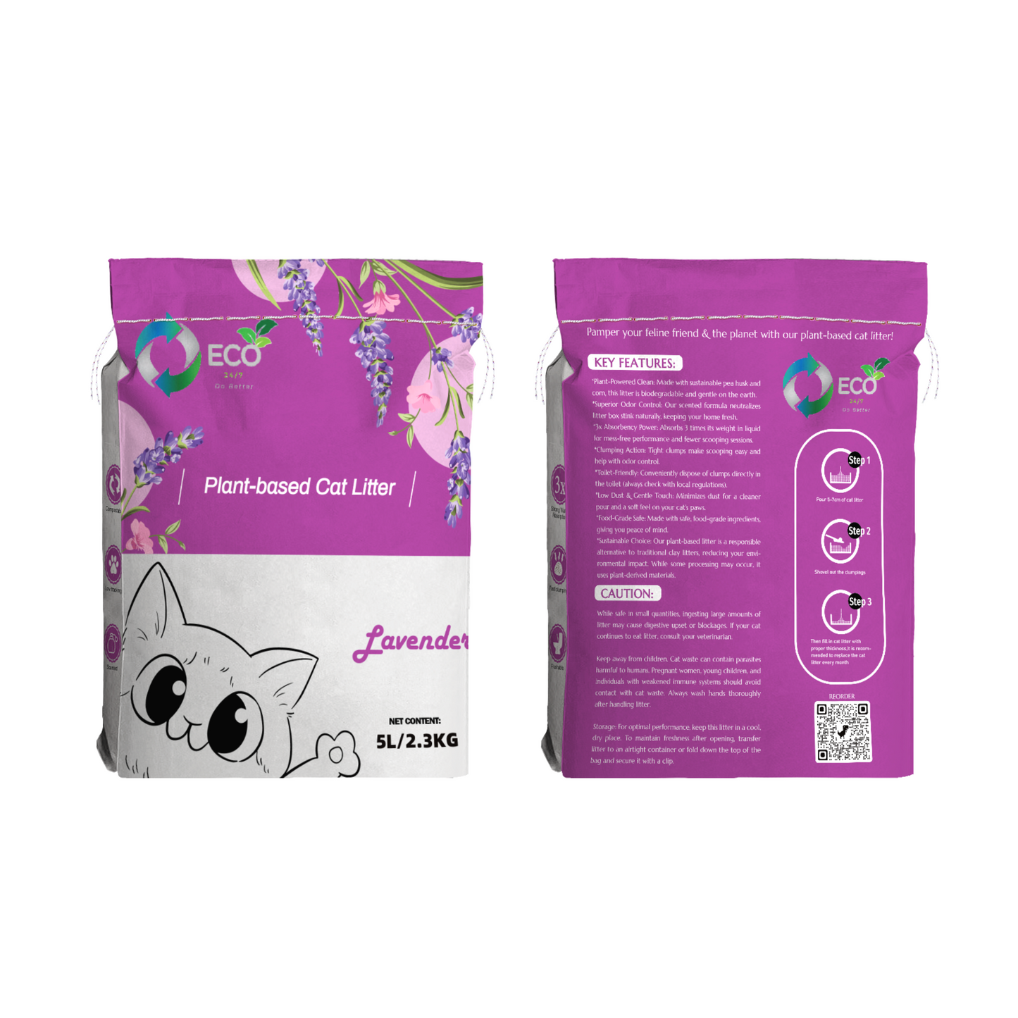 Pea Husk Cat Litter 2.3kg Bag