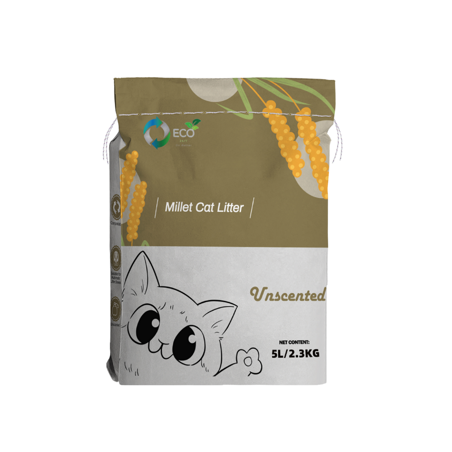 Millet Cat Litter 2.3kg Bag