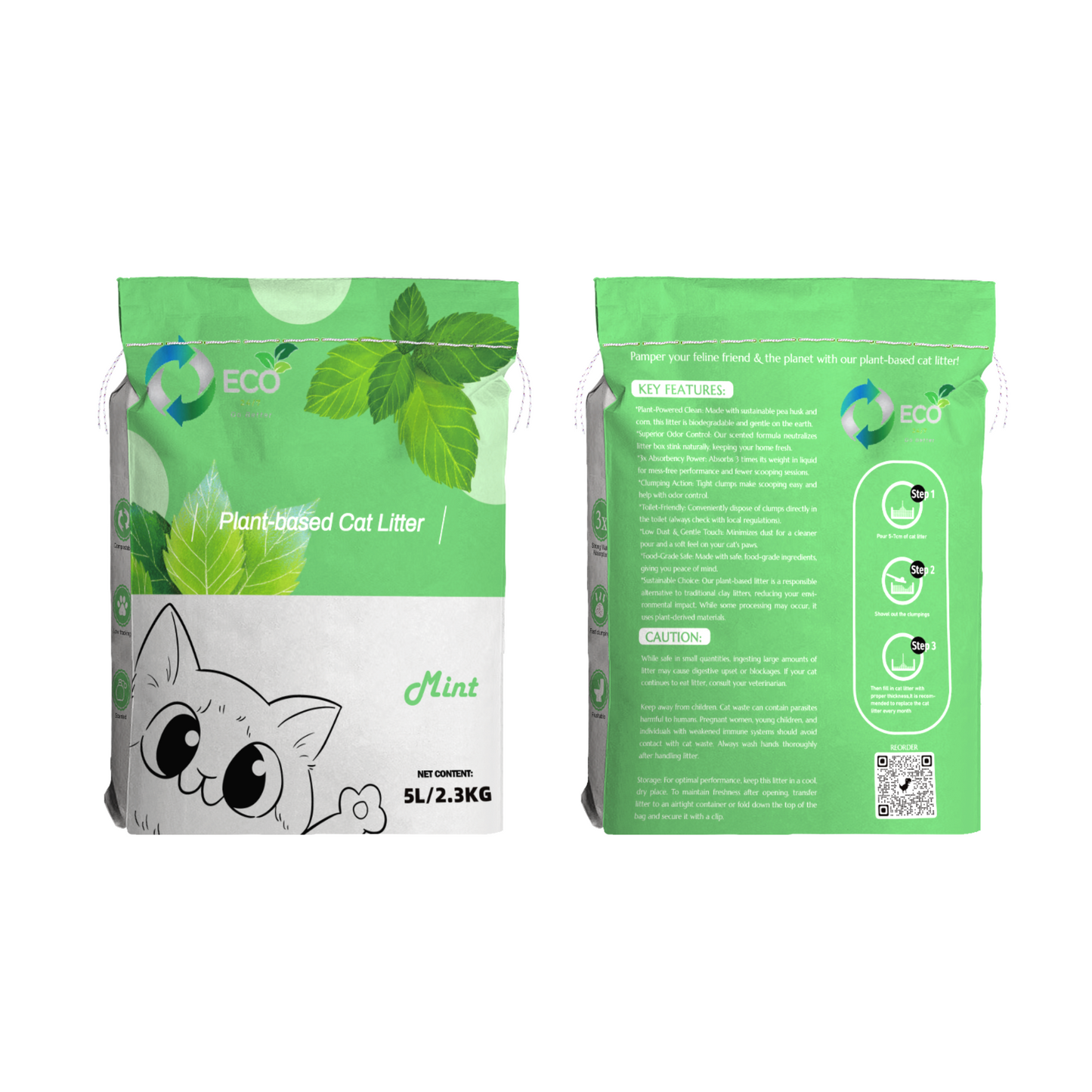 Pea Husk Cat Litter 2.3kg Bag