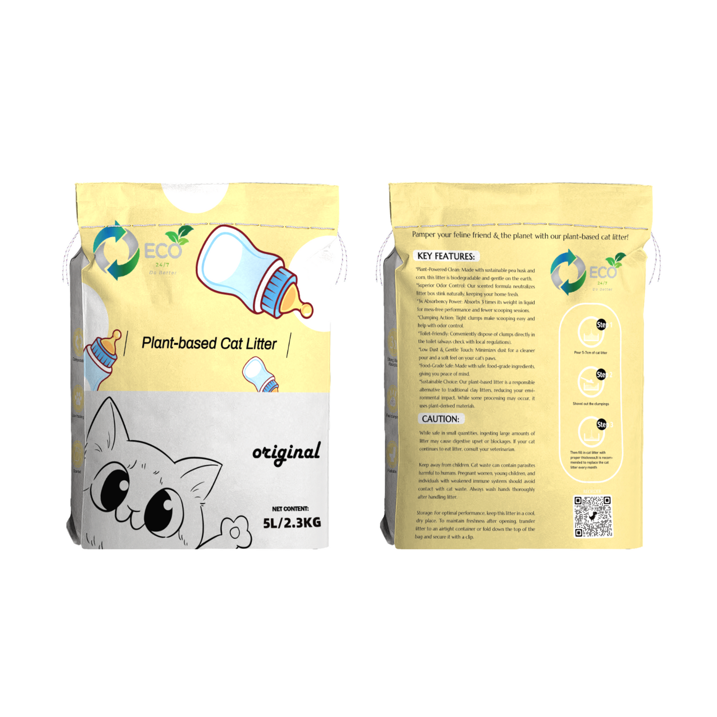 Pea Husk Cat Litter 2.3kg Bag