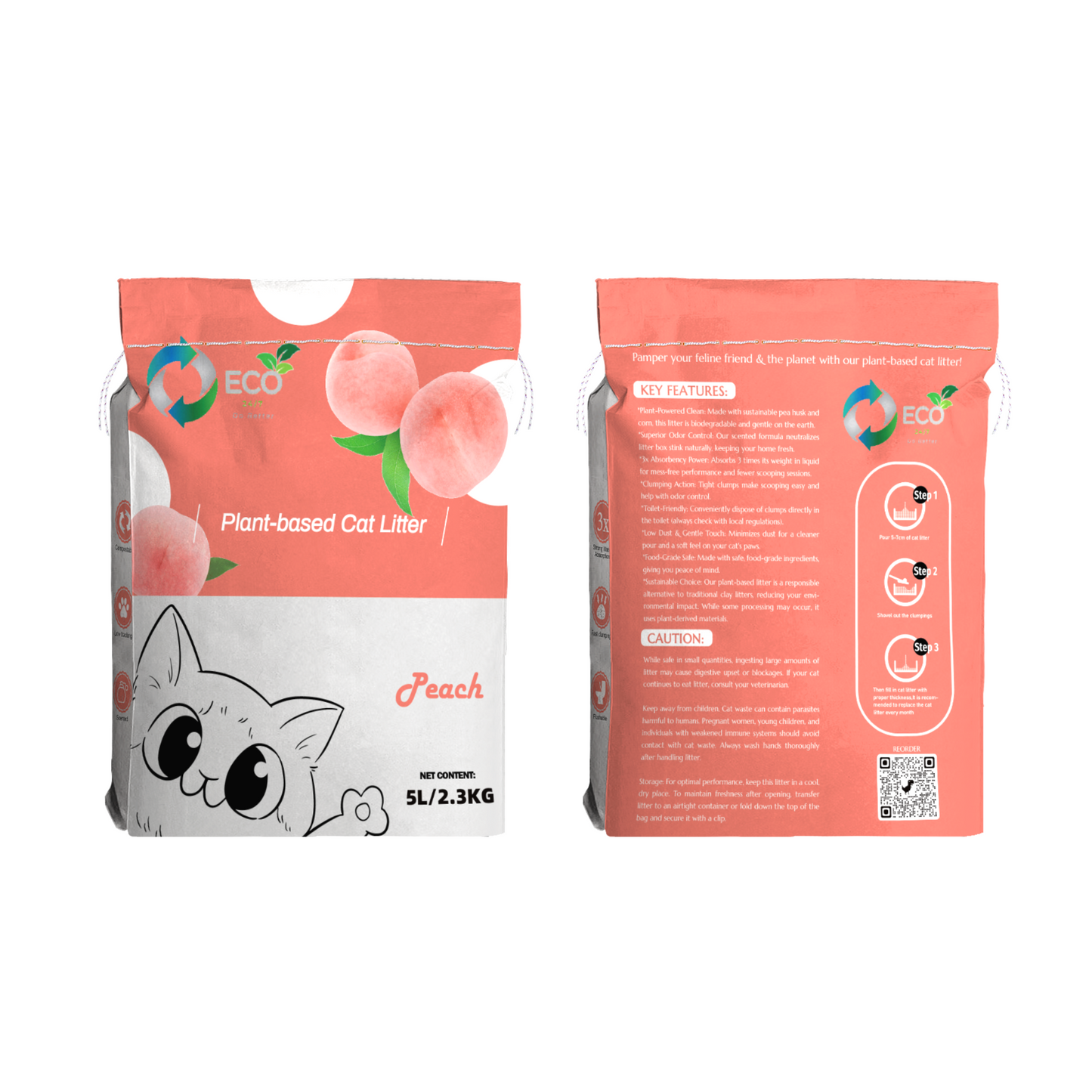 Pea Husk Cat Litter 2.3kg Bag