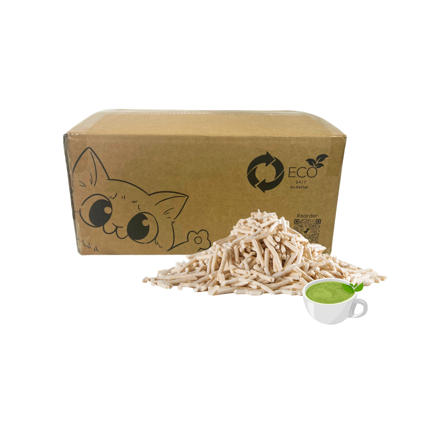 Pea Husk Cat Litter 24kg Box - Regular