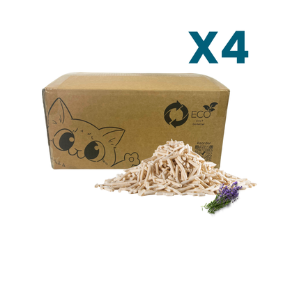 Pea Husk Cat Litter 4 x 12kg Boxes | 10 months 1 Cat
