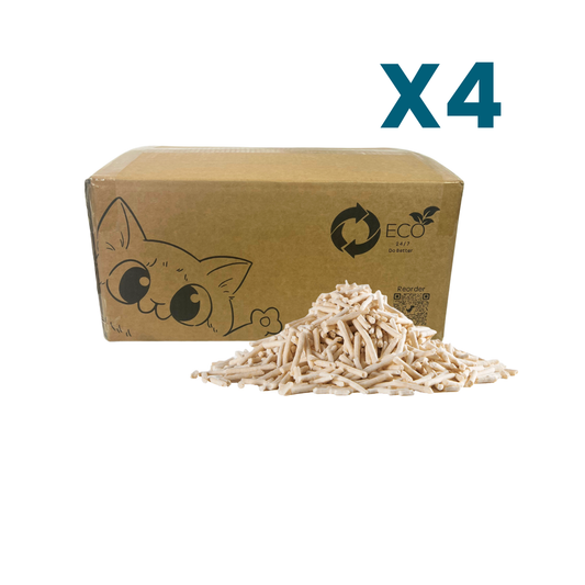 Pea Husk Cat Litter 4 x 12kg Boxes | 10 months 1 Cat