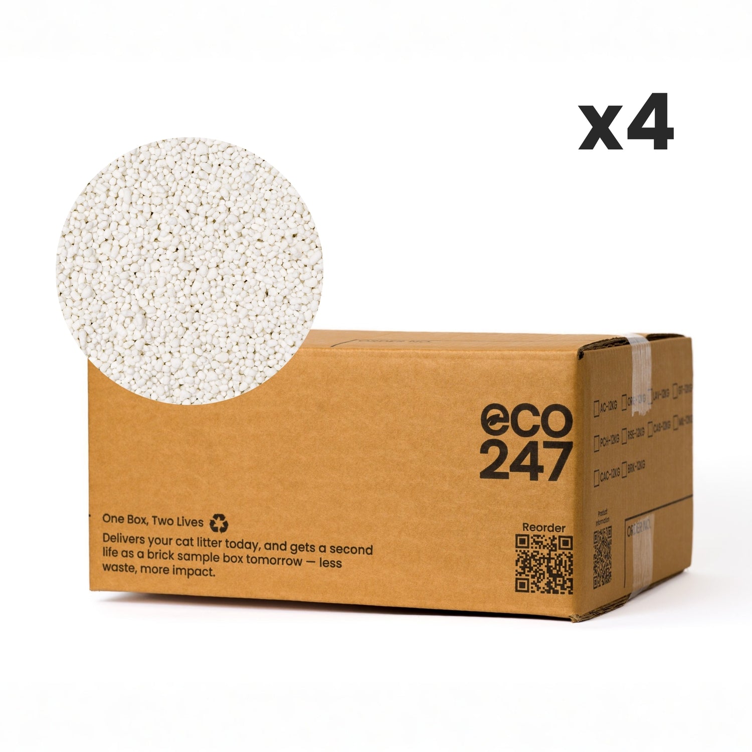 Cassava Cat Litter 4 x 12kg Boxes | 10 Months 1 Cat