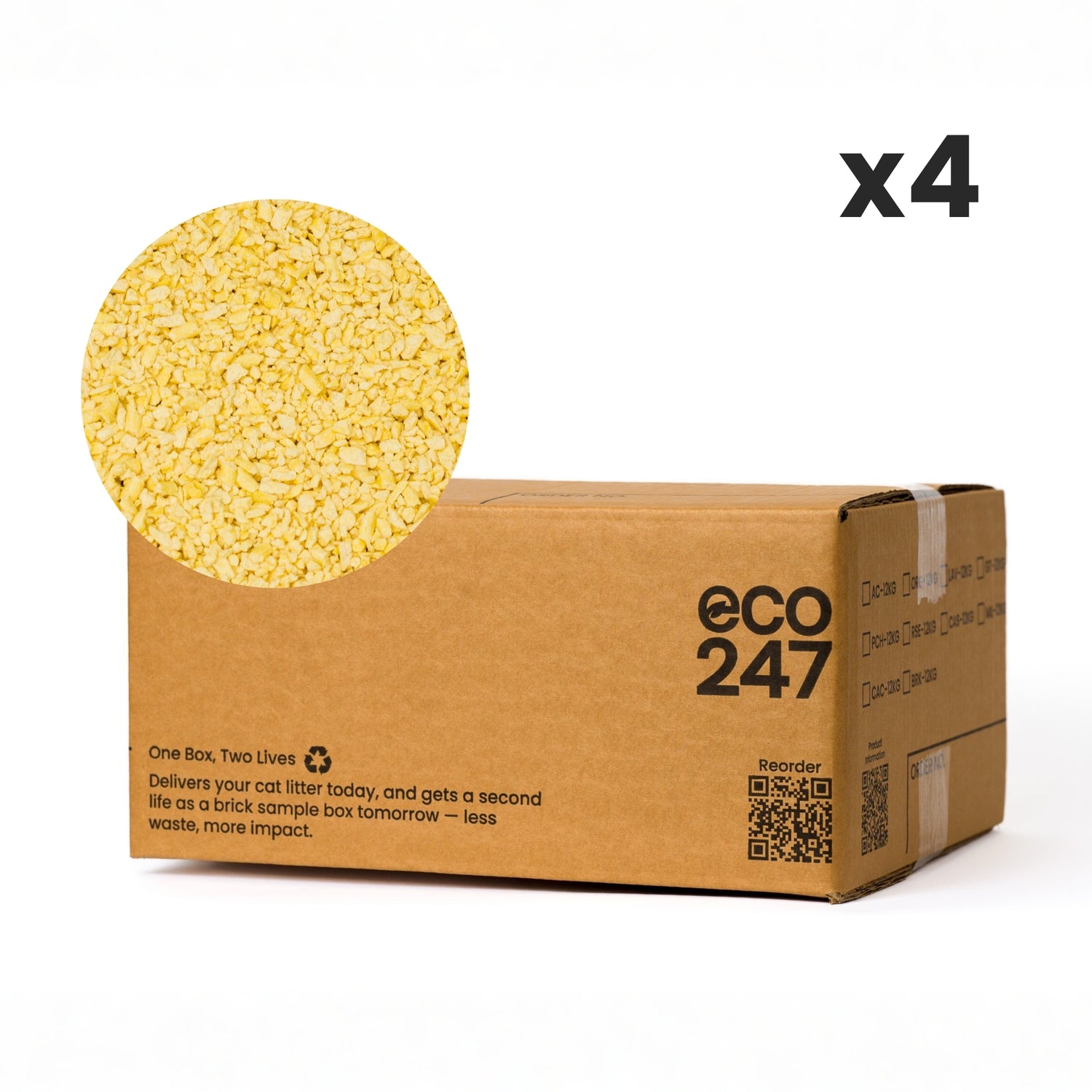 Millet Cat Litter 4 x 12kg Boxes | 1 Year 1 Cat