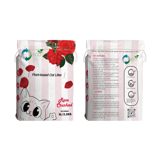 Pea Husk Cat Litter 2.3kg Bag - Crushed Rose Scented