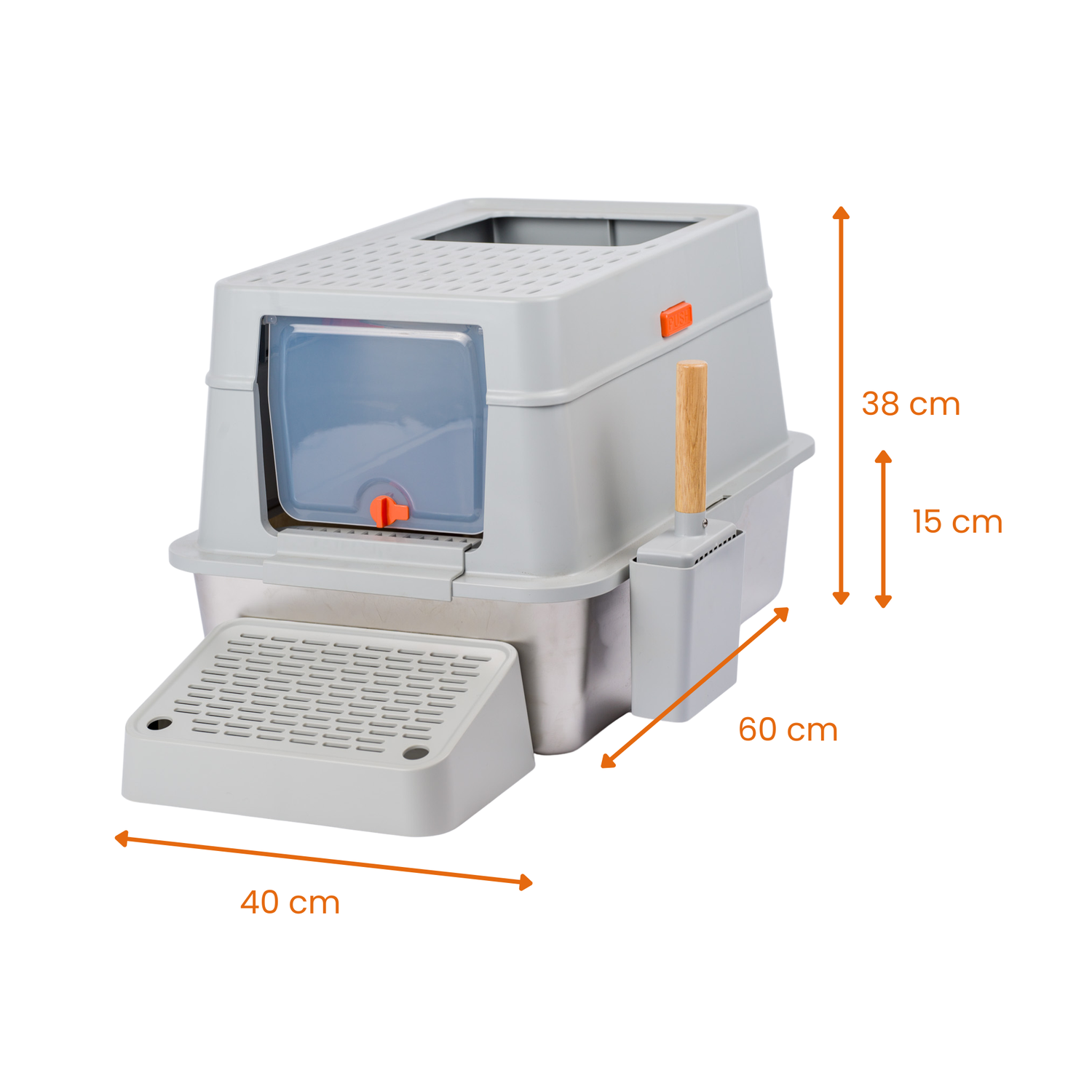 Enclosed Stainless Steel Cat Litter Box