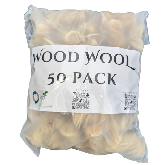 Paraffin Natural Firelighters 'Wood Wool' Fire Starters 50 Pack