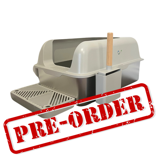 Stainless Steel Cat Litter Box with Elevated Stand and Lid - PREORDER - Expected delivery from Nov 30