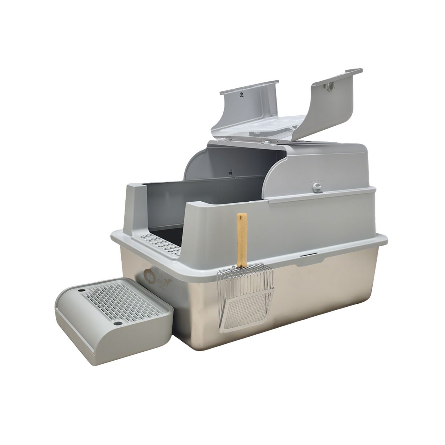 XL Enclosed Stainless Steel Cat Litter Box