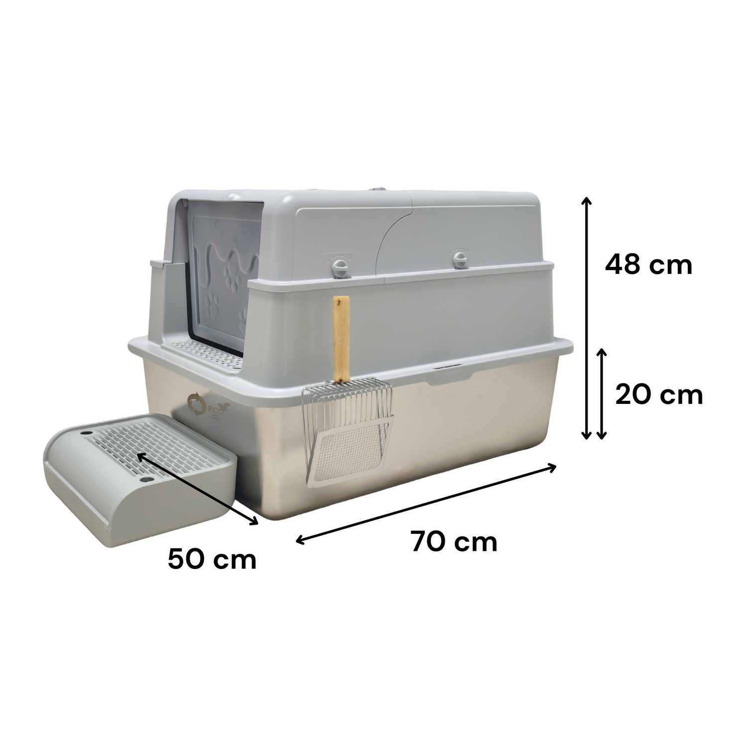 XL Enclosed Stainless Steel Cat Litter Box