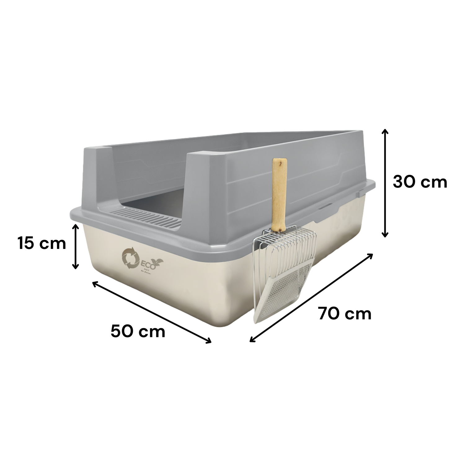 XL Stainless Steel Cat Litter Box