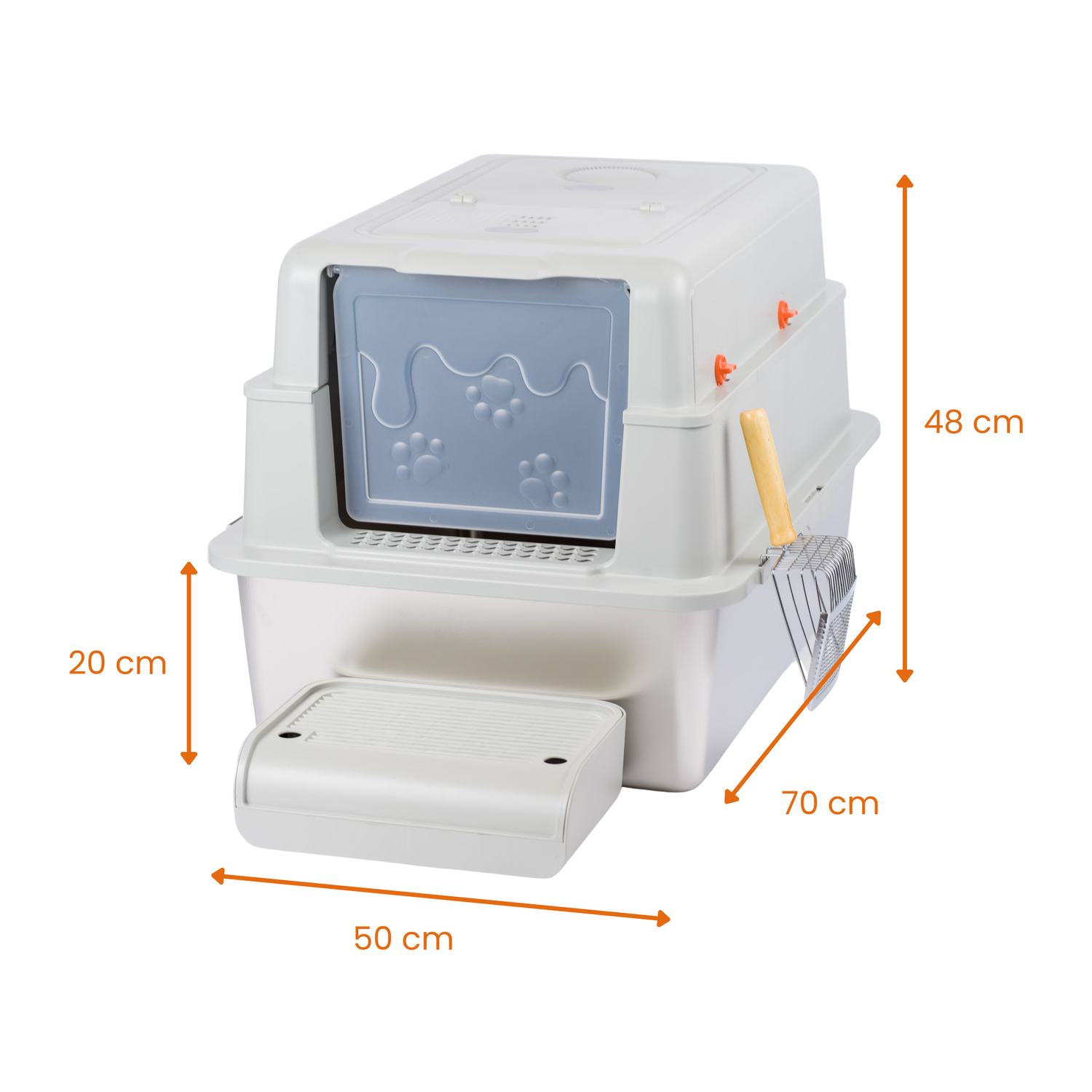 XL Enclosed Stainless Steel Cat Litter Box