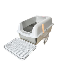 Deluxe Open Stainless Steel Cat Litter Box