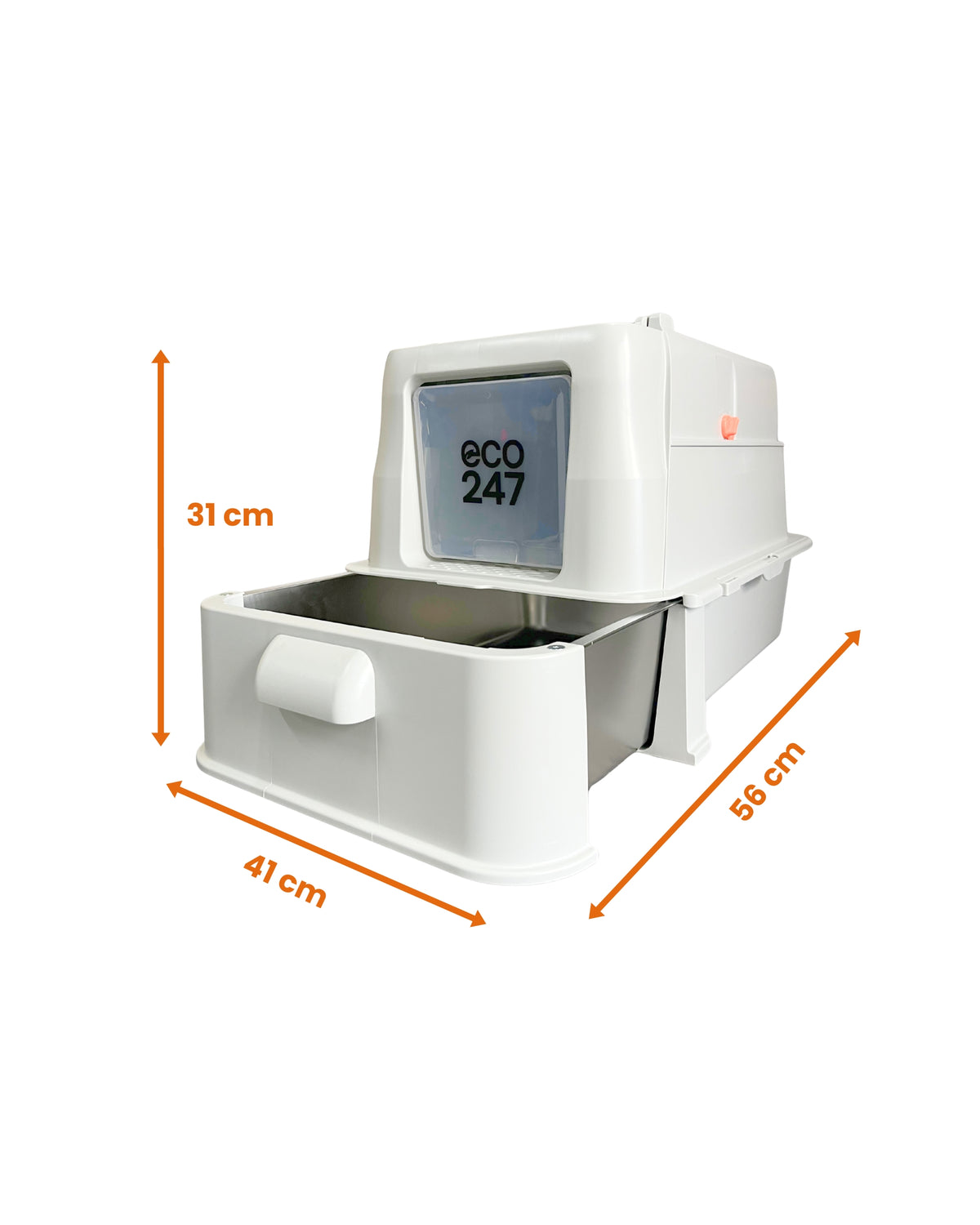 Deluxe Enclosed Stainless Steel Cat Litter Box With Drawer