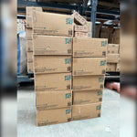 11 x 12kg Eco247 boxes of Kiln-Dried Hardwood Bricks stacked in the warehouse