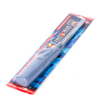 Packaged lighter with blue flame design on a white background