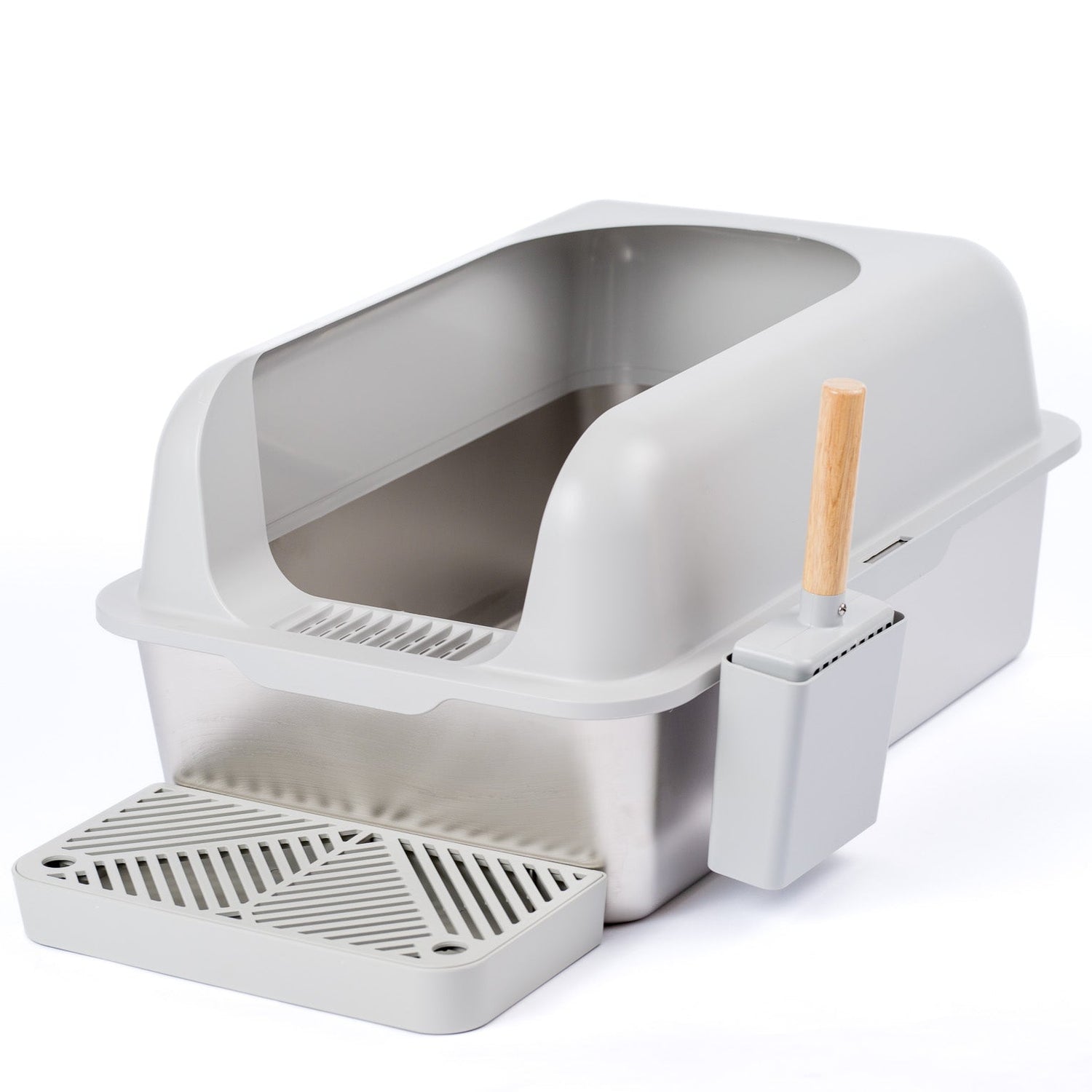 Open Stainless Steel Cat Litter Box