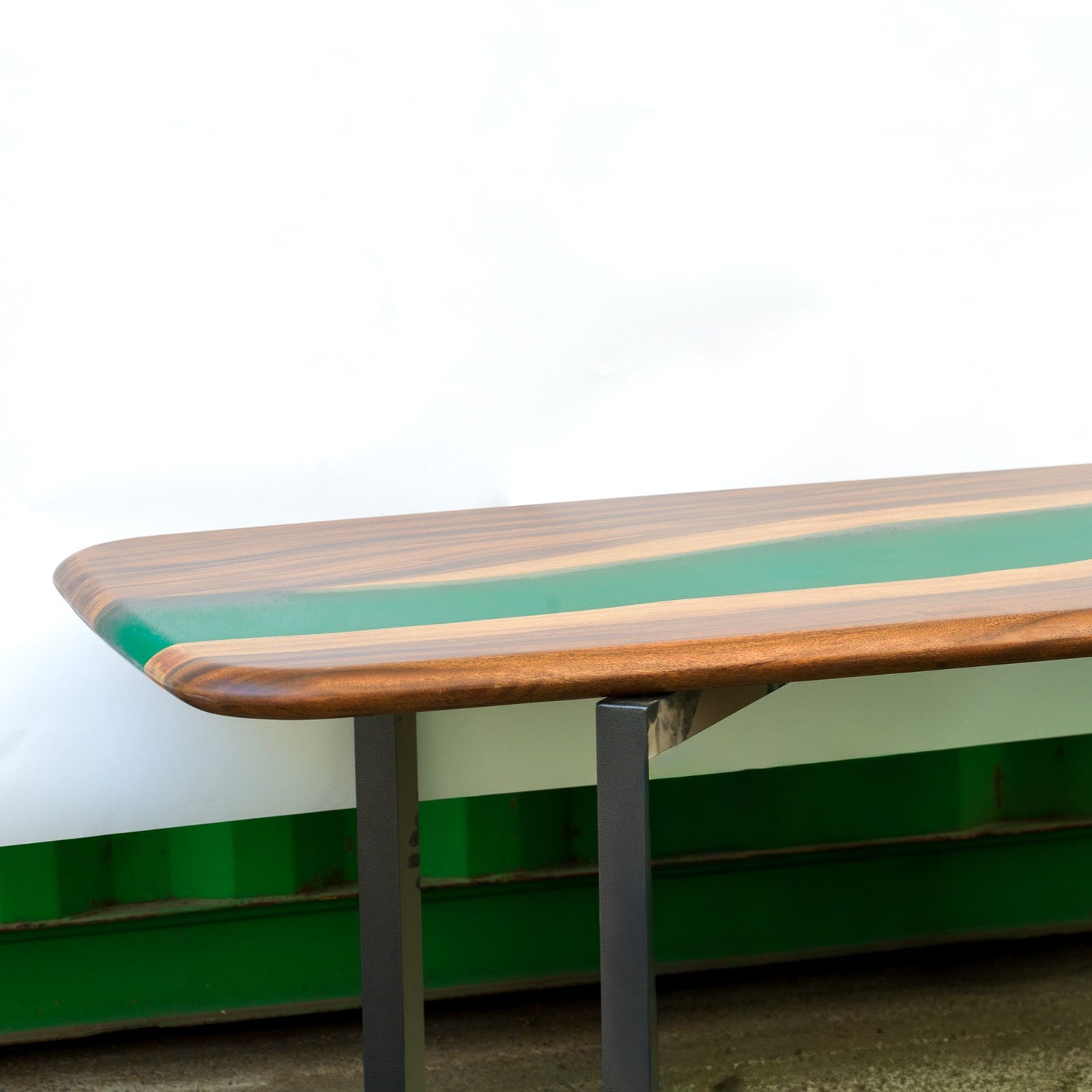 Rivulet Blue Resin Epoxy 8-Seater Dining Table